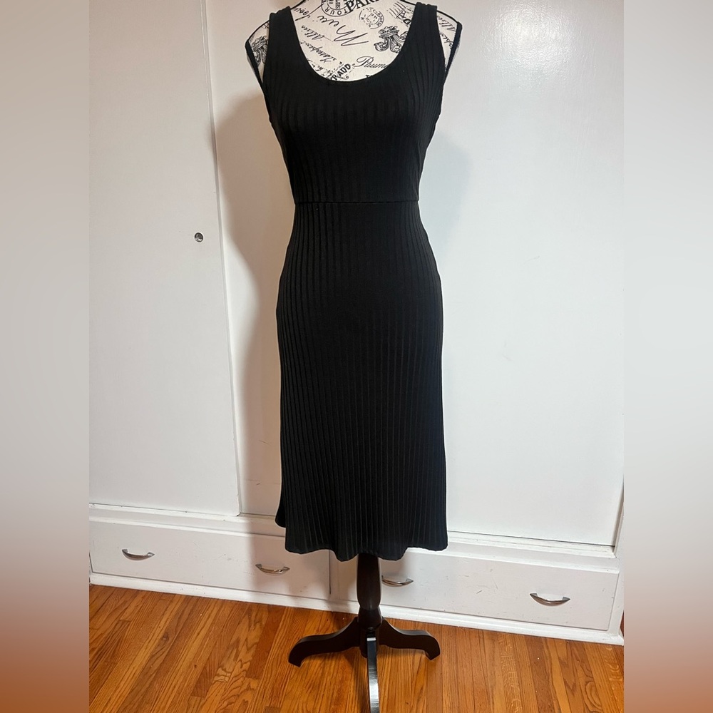 Black cable knit dress